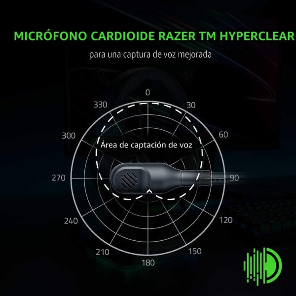 Audífono - Gaming - Razer - BlackShark - V2 - X - 3.5mm - Multiplataforma - 7.1 - Surround - Microfono - HyperClear - Negro - RZ04-03240100-R3U1-