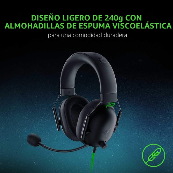 Audífono - Gaming - Razer - BlackShark - V2 - X - 3.5mm - Multiplataforma - 7.1 - Surround - Microfono - HyperClear - Negro - RZ04-03240100-R3U1-
