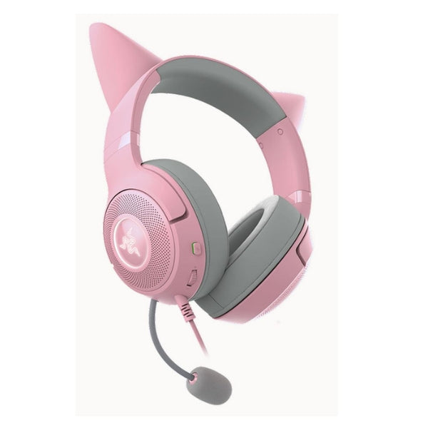 Audífono Gaming Razer Kraken Kitty V2 USB RGB Kitty Ears - Quartz - RZ04-04730200-R