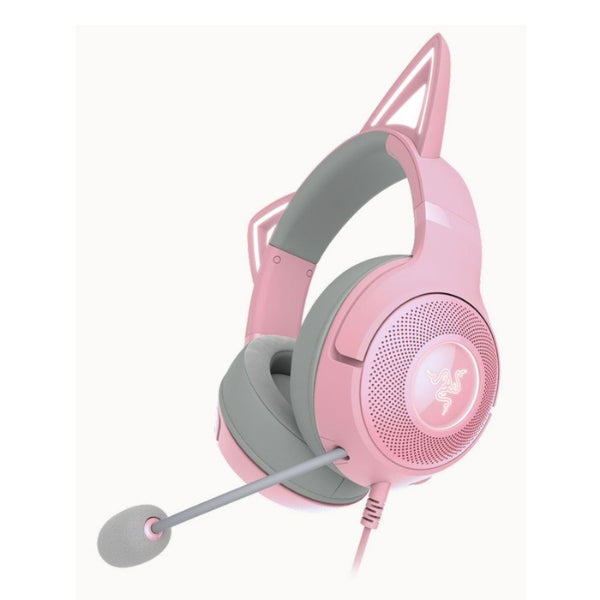 Audífono Gaming Razer Kraken Kitty V2 USB RGB Kitty Ears - Quartz - RZ04-04730200-R
