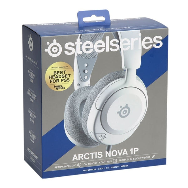 Audífono - Gaming - SteelSeries - Arctis - Nova - 1P - Cableado - 3.5mm - 360 - Spatial - Audio - Noise - Cancelling - Mic - 61612 - Blanco