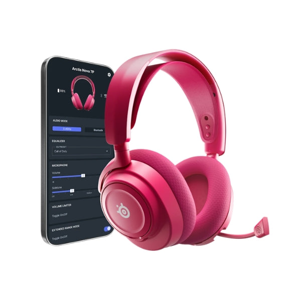 Audífono - Gaming - SteelSeries - Arctis - Nova - 7P - Wireless - Gen - 2 - PlayStation - Inalámbrico - Bluetooth - 5.0 - 2.4GHz - 40mm - 54 - Horas - 61746 - Magenta