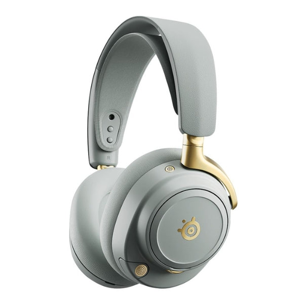 Audífono - Gaming - SteelSeries - Arctis - Nova - Elite - Sage - Gold - Wireless - Hi - Res - ANC - GameHub - Bluetooth - 5.3 - 2.4GHz - 40mm - 60 - Horas - 61663 - Sage - Gold