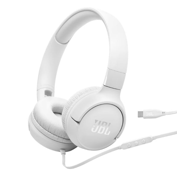 Audífono - JBL - Tune 520C - USB-C - Micrófono Integrado - Hi-Res - Pure Bass - On-ear - Plegable - Llamadas Manos Libres - Blanco - JBLT520CWHTAM