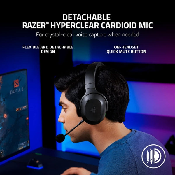Audífono - Micrófono - Razer - Barracuda - X - Inalámbrico - SmartSwitch - Bluetooth - USB-C - 40mm - Negro - RZ04-04430100-R3U1