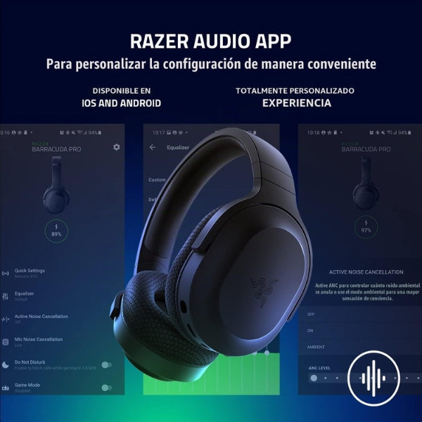 Audífono - Micrófono - Razer - Barracuda - X - Inalámbrico - SmartSwitch - Bluetooth - USB-C - 40mm - Negro - RZ04-04430100-R3U1