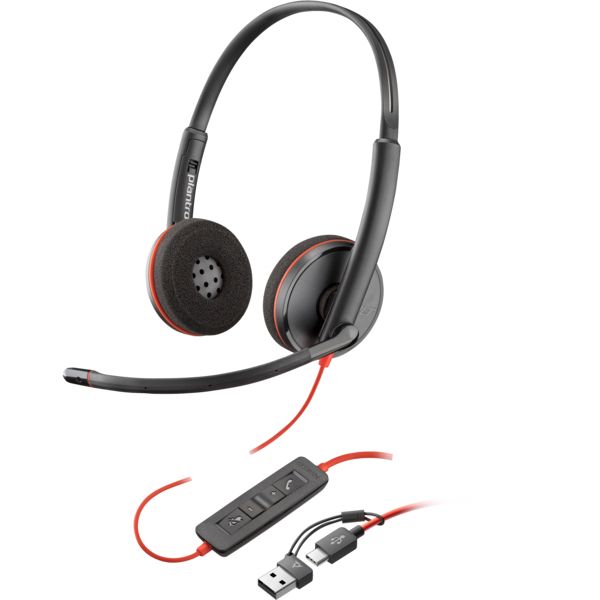 Audifonos-HP-USB-C-Poly-Blackwire-3220-Con-AdaptadorUSB-CA-8X228A6