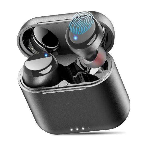 Auriculares TOZO T6 Bluetooth 5.0 Inalámbricos Intraurales con Estuche de Carga Negro