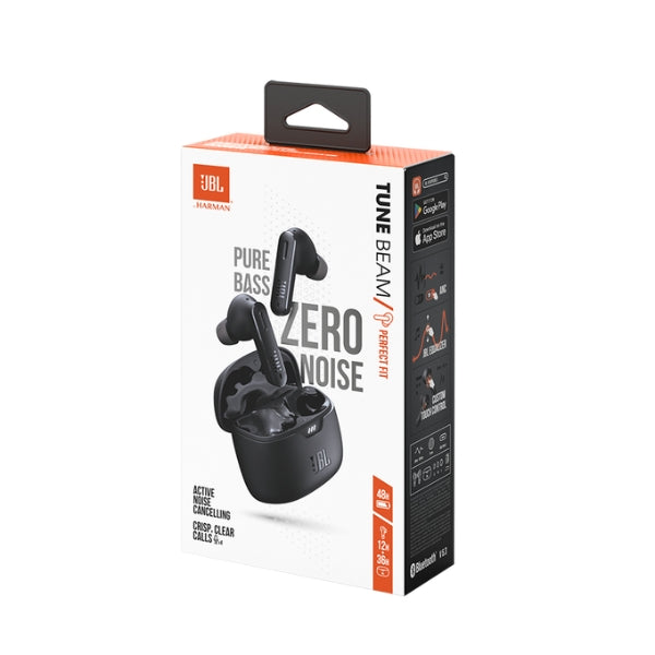 Audifonos JBL Tune Beam True Wireless - Bluetooth 5.3 - Cancelación Activa de Ruido - 48 Horas Batería - IP54 - Pure Bass Sound