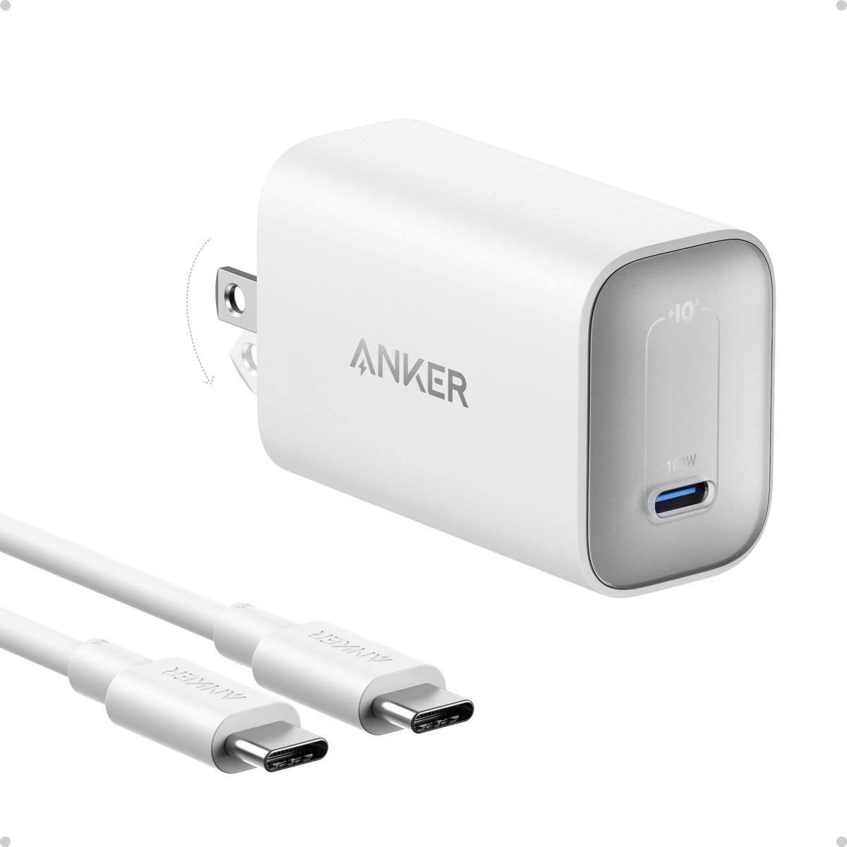 Cargador Anker 100W 2 USB-C 1 USB-A con Pantalla y Cable