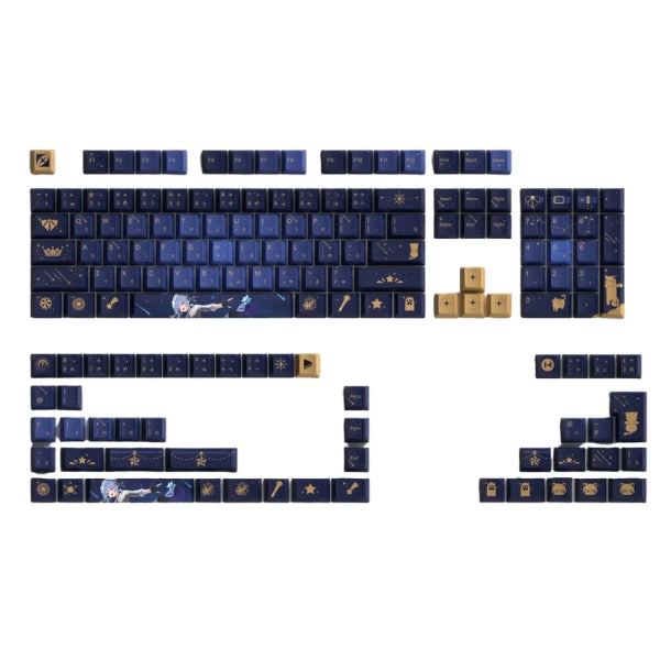 Bundle - HYTE - Stargazers - Keycaps - y - Desk - Pad - Cherry - Profile - MX - Compatible - PBT - Dye - Sublimated - 153 - Piezas - ANSI - UKISO - JIS - Deskpad - 90x40cm - Rosuuri