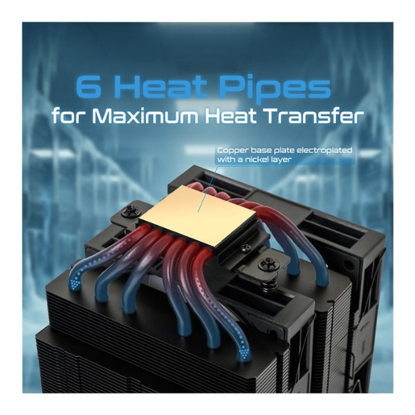 CPU-Cooler-KingCool-CRYO-TITAN-ARGB-260-W-59,63-CFM-29,8-dBA-Negro