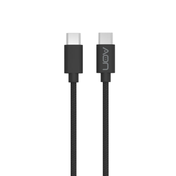 Cable AON USB-C a USB-C - 3.5 Metros - Trenzado Nylon - Negro - Carga y Datos - AO-CB-5000