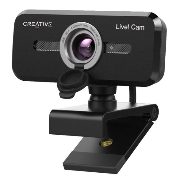 Cámara - Web - Creative - Live - Cam - Sync - 1080p - V2 - Full - HD - USB - 2.0 - Dual - Mics - Auto - Mute - Noise - Cancellation - Privacy - Cover - 73VF088000000 - Negro