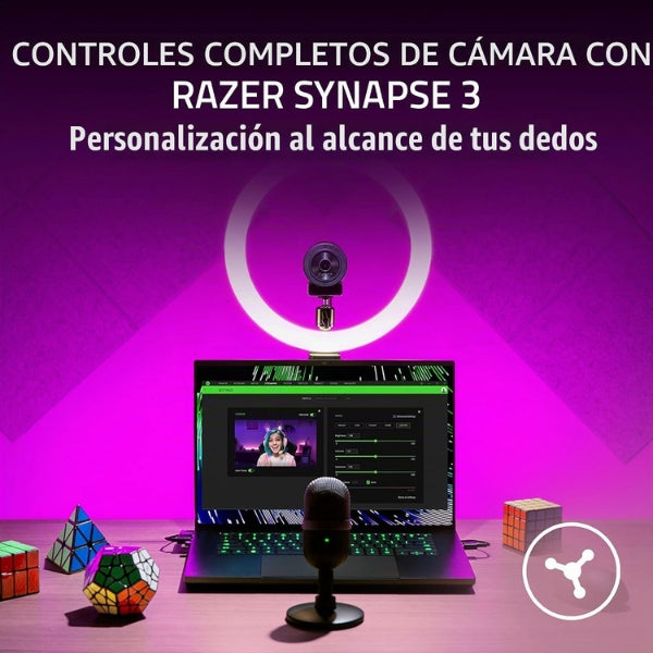 Cámara - Web - Gaming - Razer - Kiyo - X - Full - HD - 1080p - 30FPS - 720p - 60FPS - Enfoque - Automático - USB - Negro-control