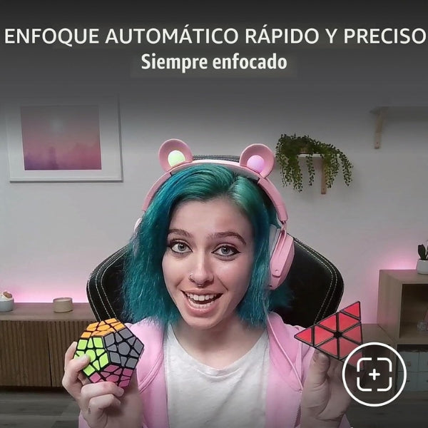 Cámara - Web - Gaming - Razer - Kiyo - X - Full - HD - 1080p - 30FPS - 720p - 60FPS - Enfoque - Automático - USB - Negro-enfoque