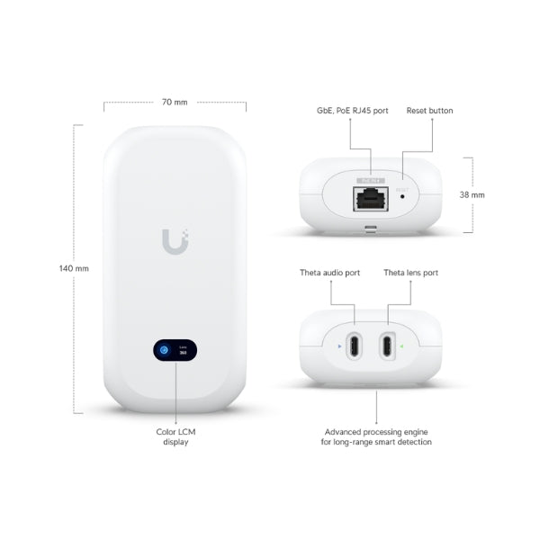 Cámara-de-Seguridad-Ubiquiti-AI-Theta-4K-Detección-Inteligente-PoE-Montaje-Versátil