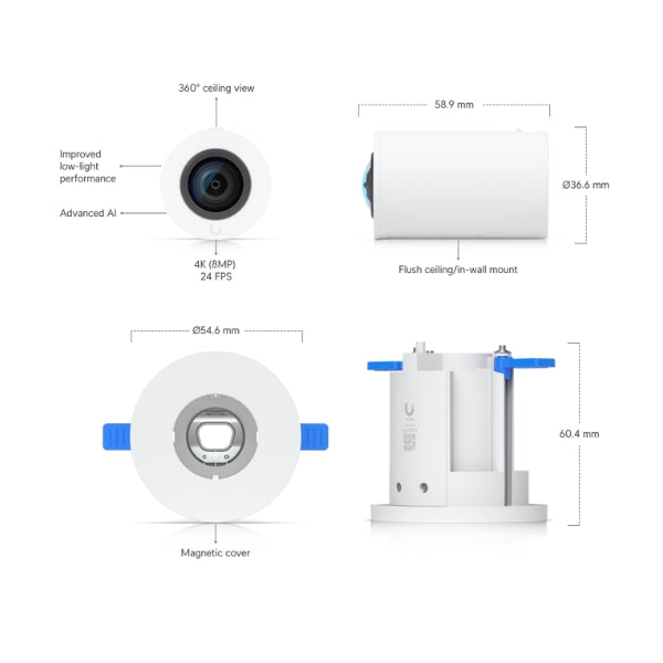 Cámara-de-Seguridad-Ubiquiti-AI-Theta-Pro-4K-360°-PoE-Reconocimiento-Facial