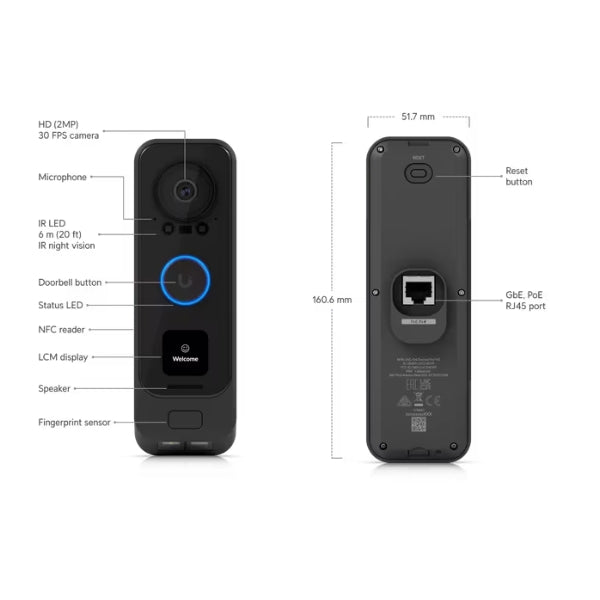 Cámara-de-Seguridad-Ubiquiti-Kit-Timbre-G4-con-Chime-PoE