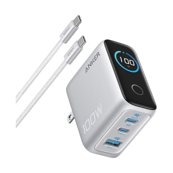 Cargador-Anker-100W-2-USB-C-1-USB-A-con-Pantalla-y-Cable