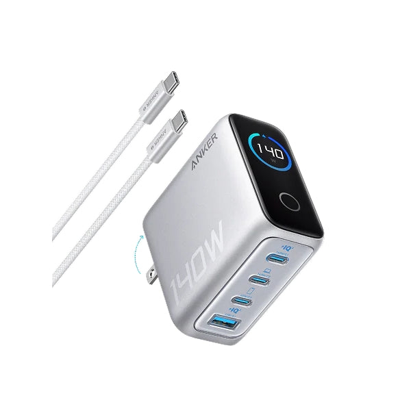 Cargador-Anker-140W-3-Puertos-USB-C-y-1-Puerto-USB-A-con-Cable-USB-C