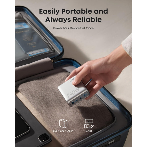Cargador-Anker-140W-3-Puertos-USB-C-y-1-Puerto-USB-A-con-Cable-USB-C