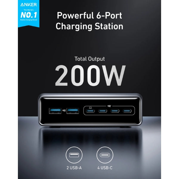 Cargador-Anker-Prime-200W-6-Puertos-GaN