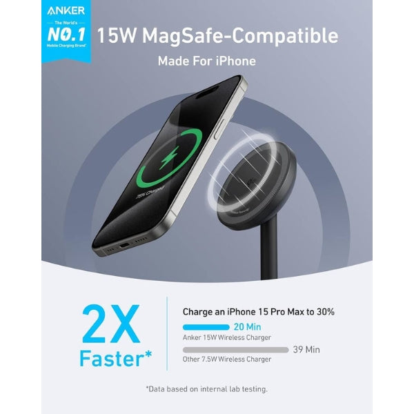 Cargador-Inalámbrico-Anker-MagGo-Wireless-Charger-Stand-Negro