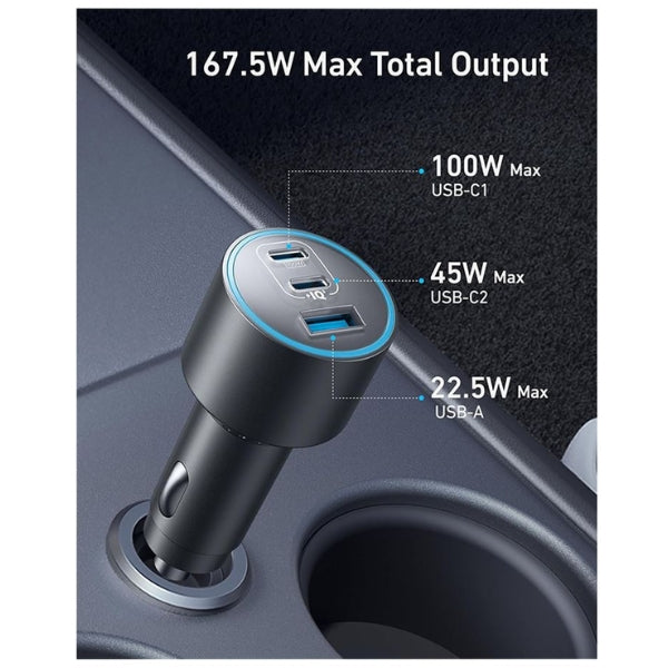 Cargador-para-Carro-Anker-Nano-167,5W-3-Puertos