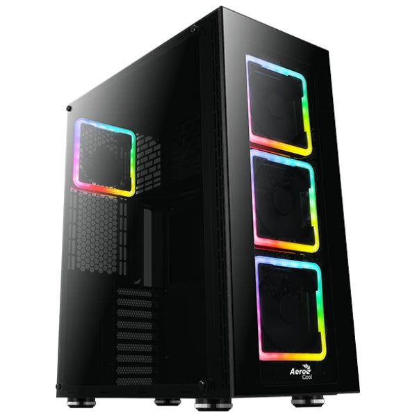 Case Aerocool Tor Pro Full Tower E-ATX RGB Negro - 2xUSB 3.0 + 2xUSB 2.0 - HD Audio - 4 Fan ARGB 14cm - Frontal y Lateral Vidrio Templado