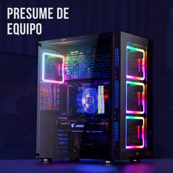 Case Aerocool Tor Pro Full Tower E-ATX RGB Negro - 2xUSB 3.0 + 2xUSB 2.0 - HD Audio - 4 Fan ARGB 14cm - Frontal y Lateral Vidrio Templado