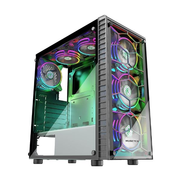 Case-Gaming-MUSETEX-G06S6-B-ATX-Mid-Tower-USB-3.0-Puertos-vidrio-templado-LED-RGB-front