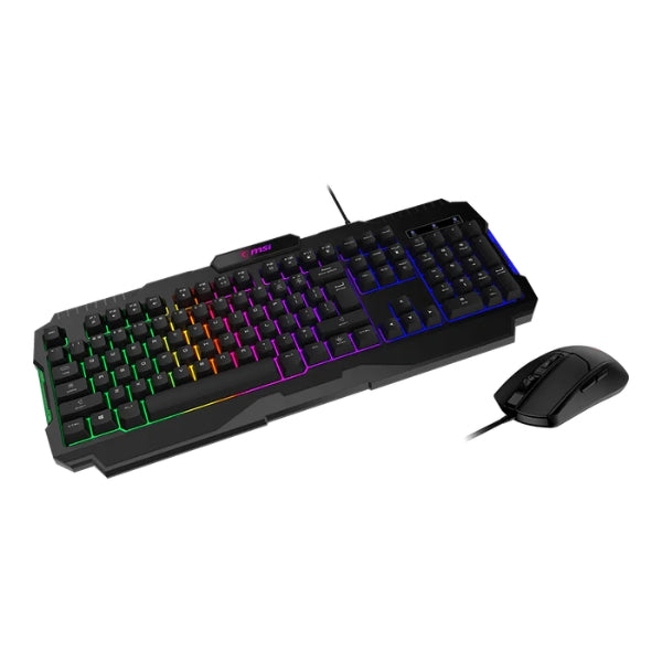 Combo - Teclado - Mouse - MSI - Forge - GK100 - Gaming - RGB - Teclado - Inglés - Mouse - 6400 - DPI - 7 - Botones - USB - Negro