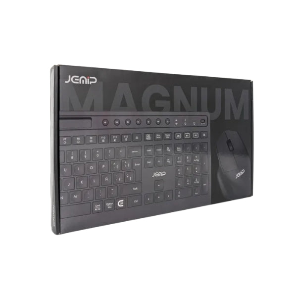 Combo Teclado y Mouse - Jemip Magnum - Inalámbrico 2.4GHzBluetooth - 1600 DPI - Español - Negro - JP-058T287K-T307EB-vox