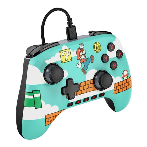 Control - Gaming - PowerA - Advantage - Wired - Controller - Mario - Time - Cableado - Switch - 2 - Hall - Effect - C - Button - Botones - Programables - NSGP0527-01 - Azul
