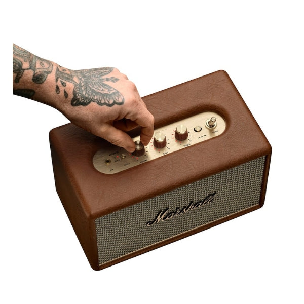 Corneta-para-el-hogar-Marshall-Acton-III-Bluetooth-con-controles-de-graves,-agudos-y-volumen-Marrón