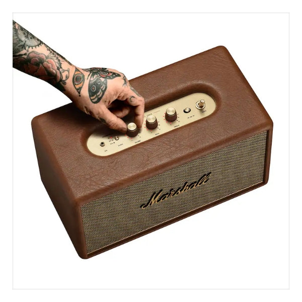 Corneta-para-el-hogar-Marshall-Stanmore-III-Bluetooth-con-controles-de-graves,-agudos-y-volumen-Marrón