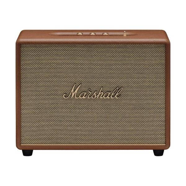 Corneta-para-el-hogar-Marshall-Woburn-III-Bluetooth-con-entradas-auxiliar,-RCA-y-HDMI-Marrón