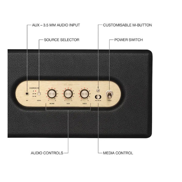Corneta-para-hogar-Marshall-Stanmore-IV-Bluetooth-con-controles-de-graves-y-agudos-Negro