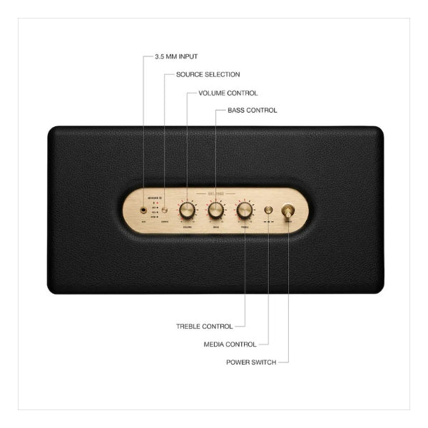 Corneta-para-hogar-Marshall-Woburn-III-Bluetooth-con-entradas-HDMI,-RCA-y-auxiliar-3,5-mm-Negro