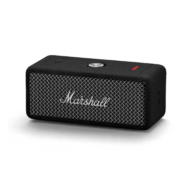 Corneta-portátil-Marshall-Emberton-II-Bluetooth-resistente-al-agua-y-polvo-con-batería-de-30-horas-Negro-y-Acero