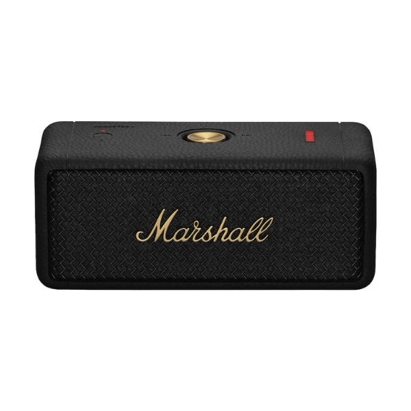 Corneta-portátil-Marshall-Emberton-II-Bluetooth-resistente-al-agua-y-polvo-con-batería-de-30-horas-Negro-y-Latón