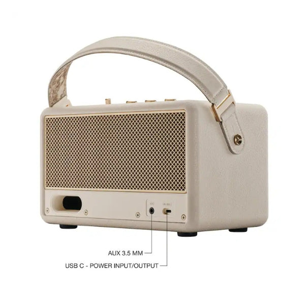 Corneta-portátil-Marshall-Kilburn-III-Bluetooth-con-batería-de-50-horas-y-entrada-auxiliar-Crema
