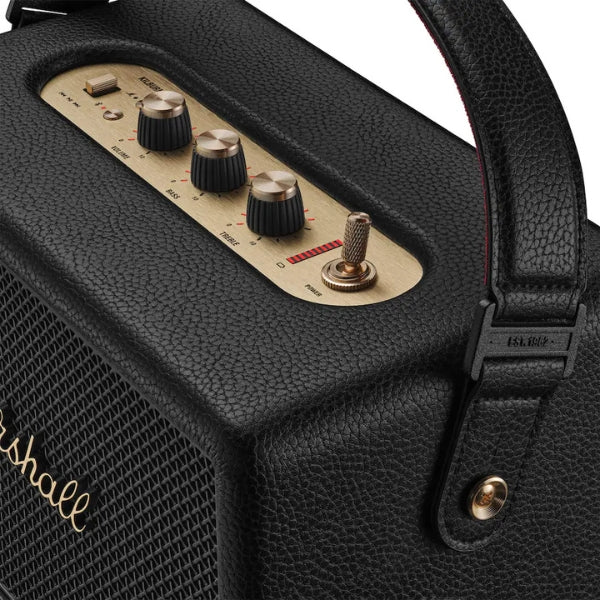Corneta-portátil-Marshall-Kilburn-III-Bluetooth-con-entrada-auxiliar-y-batería-de-50-horas-Negro-y-Latón