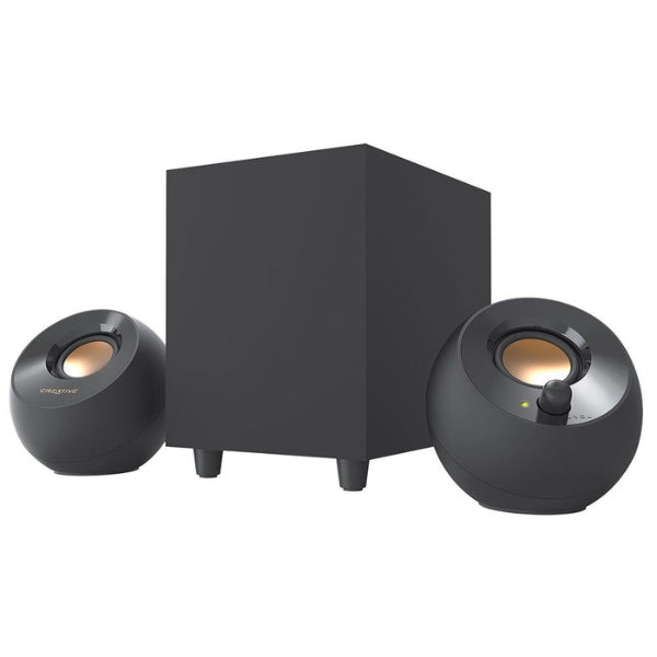 Cornetas para computadora Creative Pebble Plus 2.1 con subwoofer y conexión 3.5 mm - 51MF0480AA000 - Negro