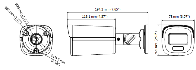 Cámara de Seguridad Hikvision - Bala TURBOHD 3K (5MP) - Lente 2.8mm - Micrófono Integrado - Imagen a color 24 - DS-2CE12