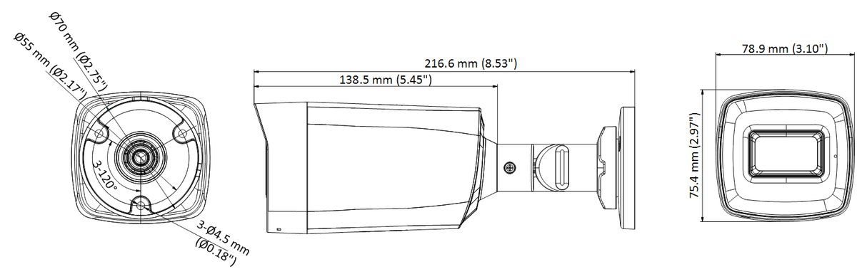 Cámara de Seguridad Hikvision - AUDIO POR COAXITRON Bala TURBOHD 5 Megapixeles - Lente (2.8 mm - 3.6 mm) - Exterior IP67