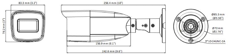 Cámara de Seguridad Hikvision - Bala TURBOHD 2 Megapixel - Lente 2.7 mm - 13.5 mm - 40 mts IR EXIR - Exterior IP67 - DS2