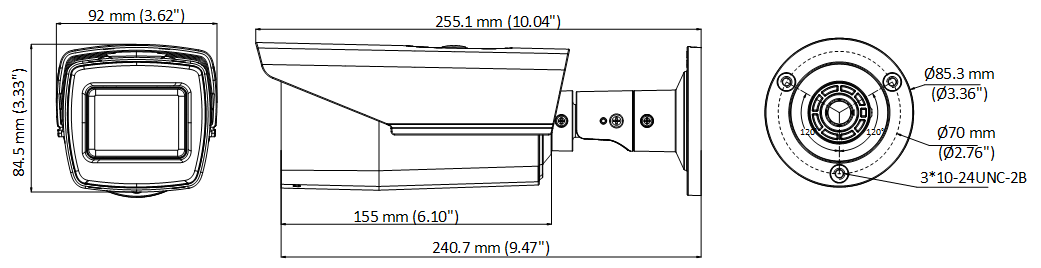 Lente para Cámara Hikvision - Bala TURBOHD 5 Megapixel - Lente Mot. 2.7 a 13.5 mm - 40 mts IR EXIR - dWDR - DS-2CE19H0T-