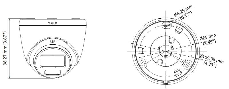 Cámara de Seguridad Hikvision - Turret TURBOHD 4K - Imagen a color 24 - 7 - Lente 2.8 mm - DS-2CE72UF3T-E